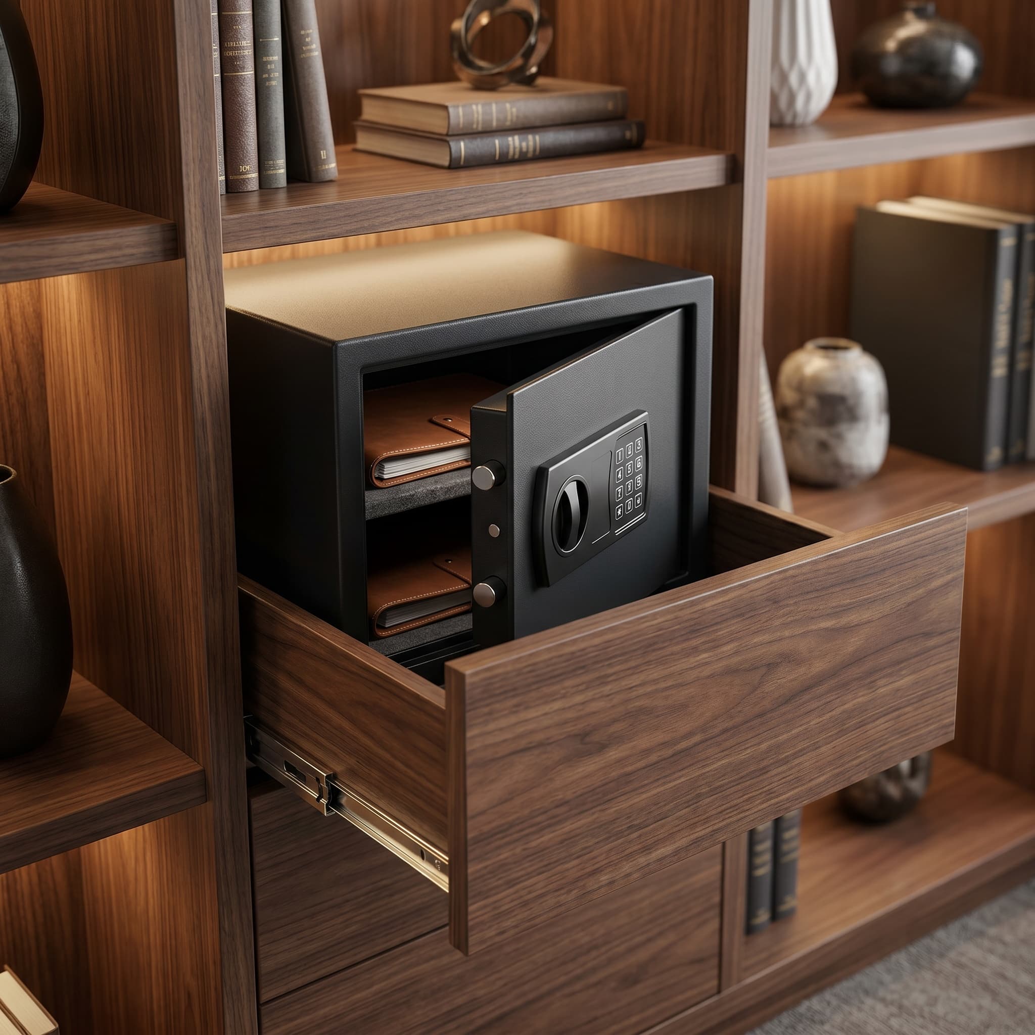 Concealed home safe drawer