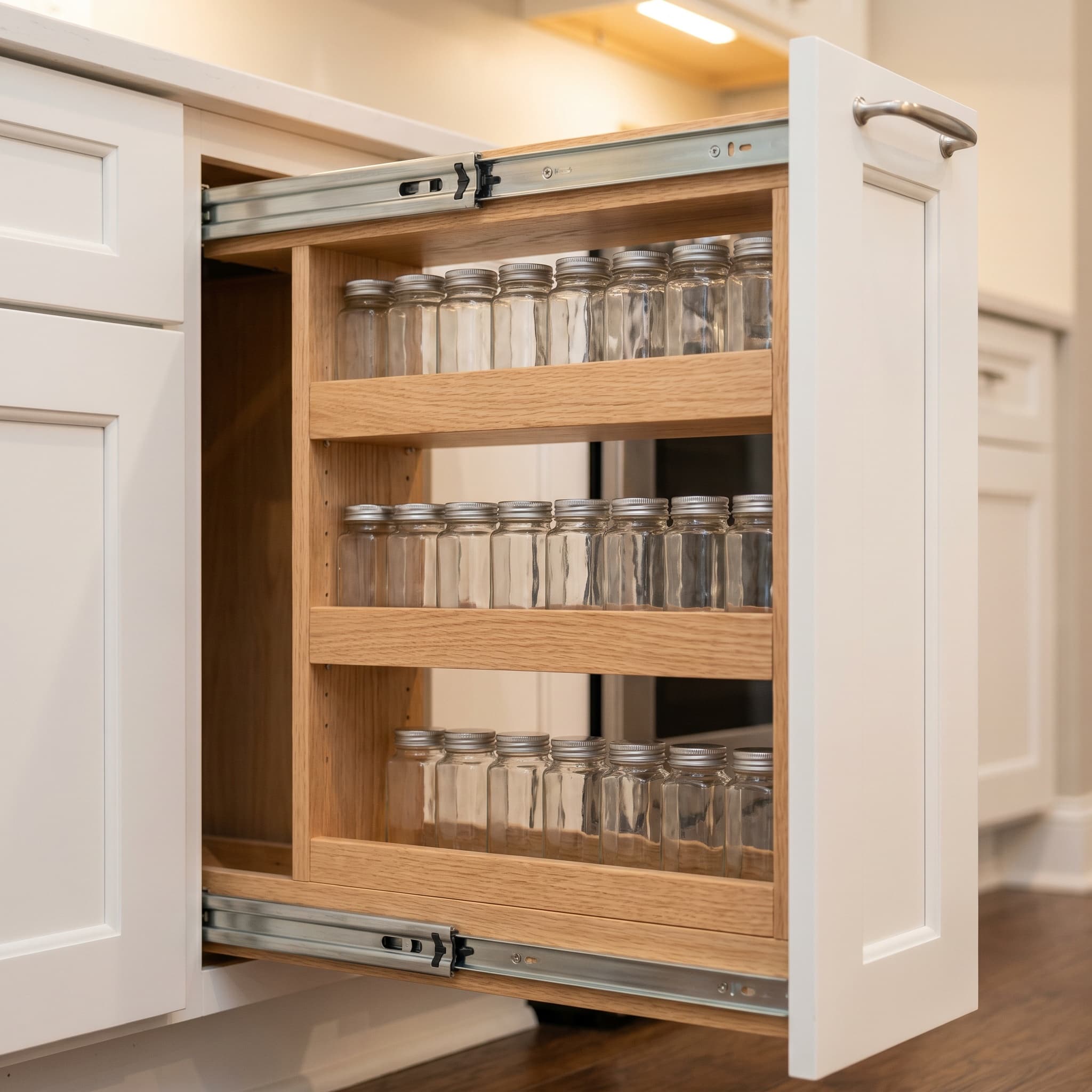 Tall pull-out spice rack