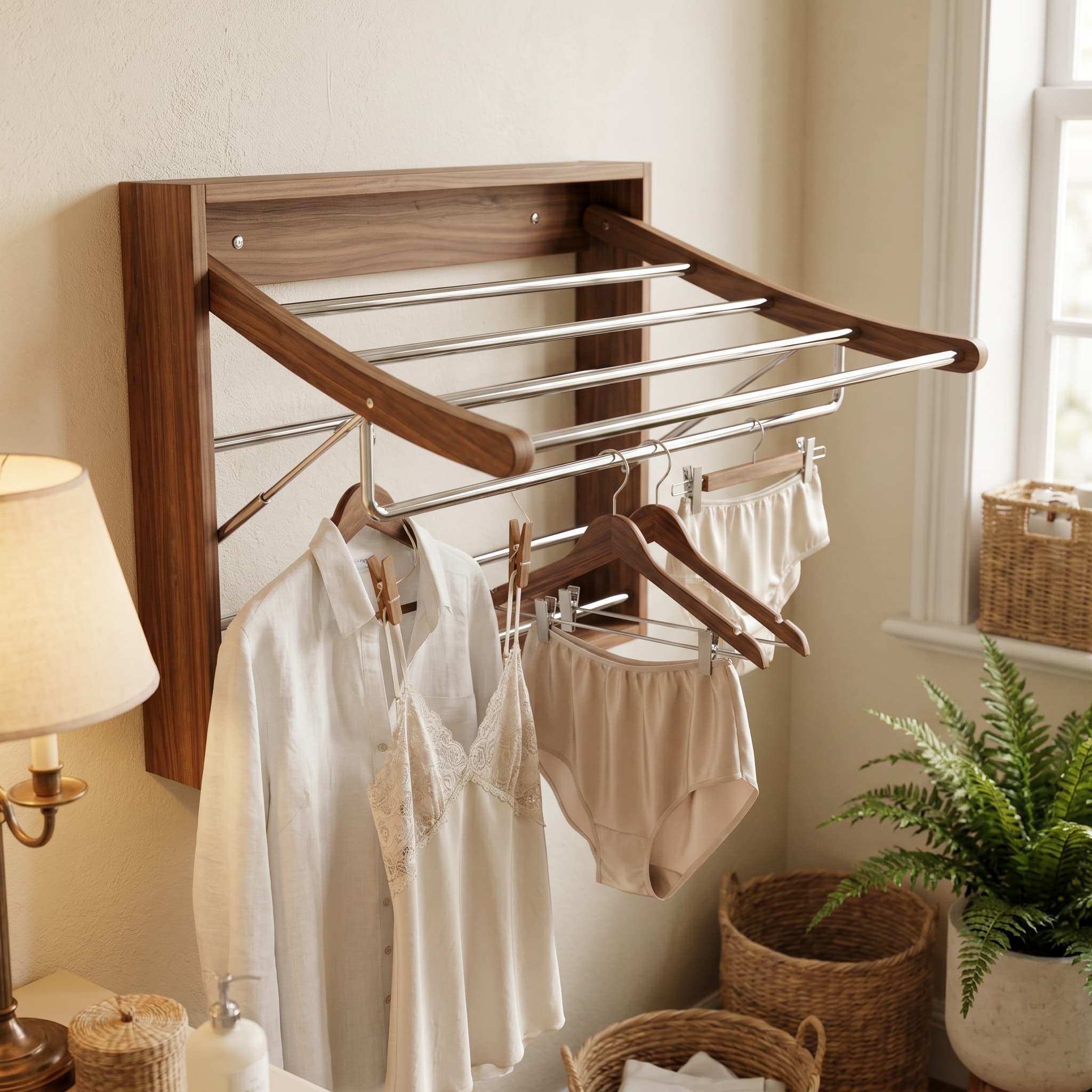 Fold-out drying rack