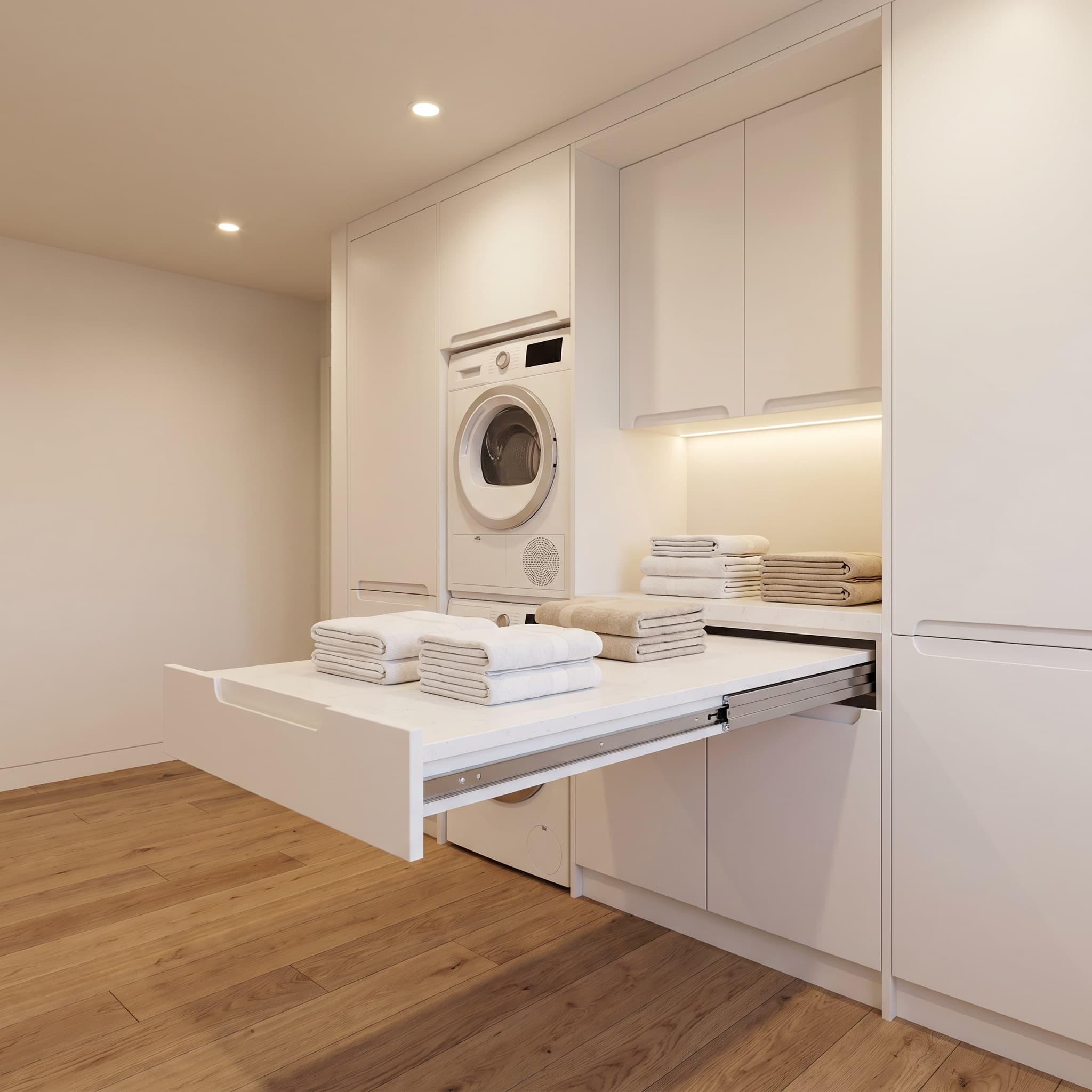Folding counter pullout