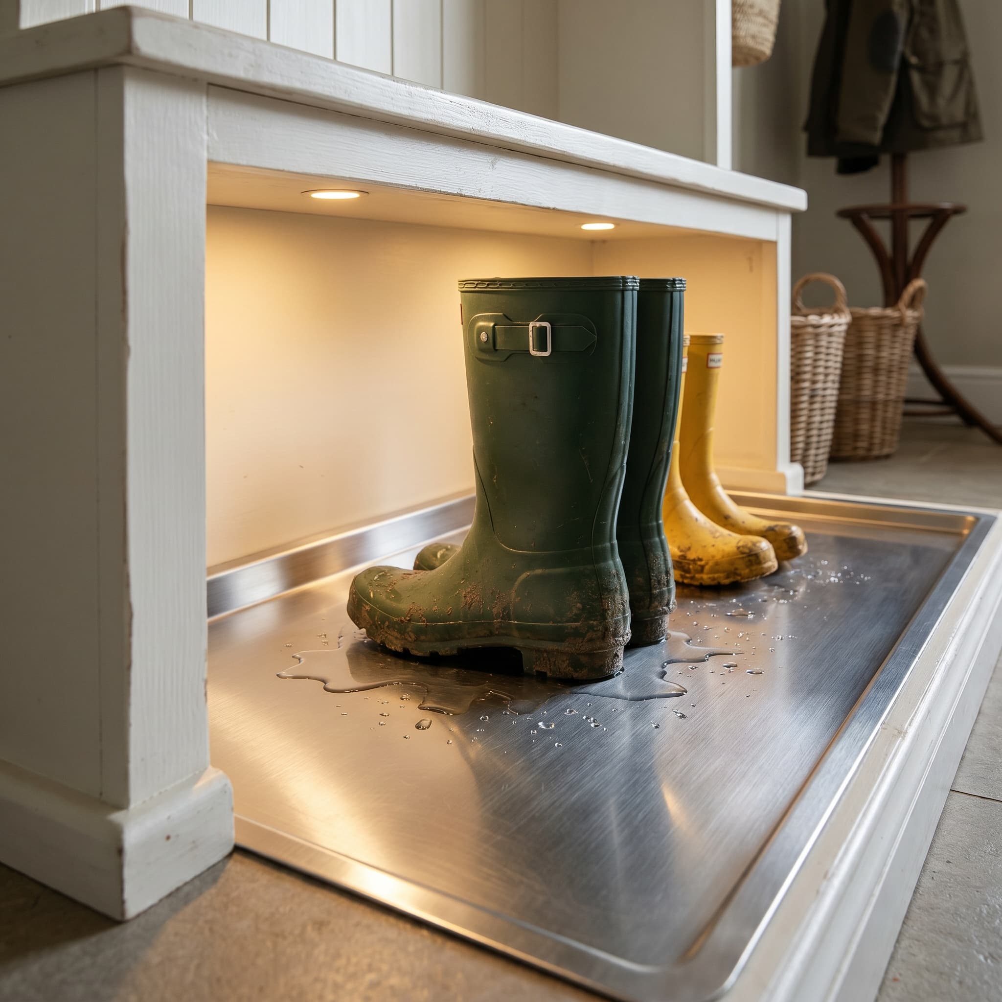 Stainless boot drip tray