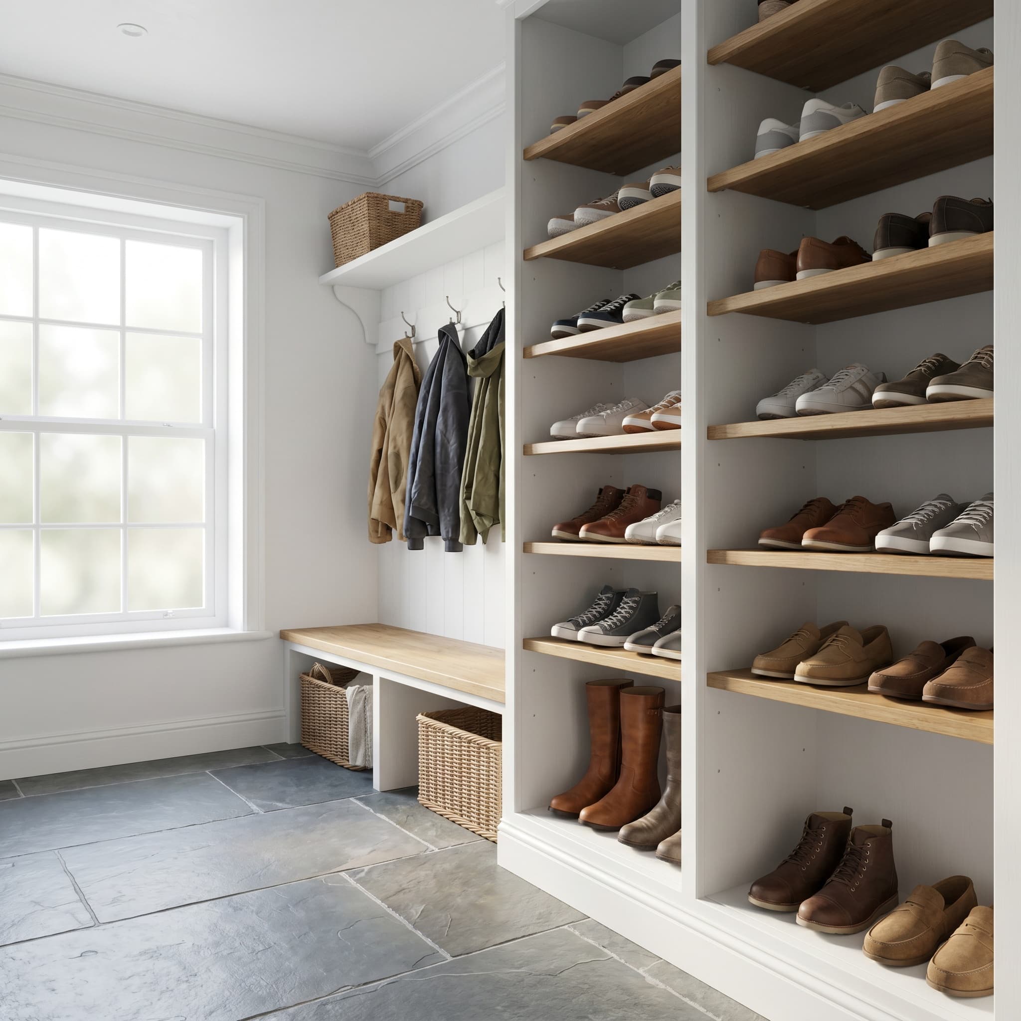 Open shoe shelving