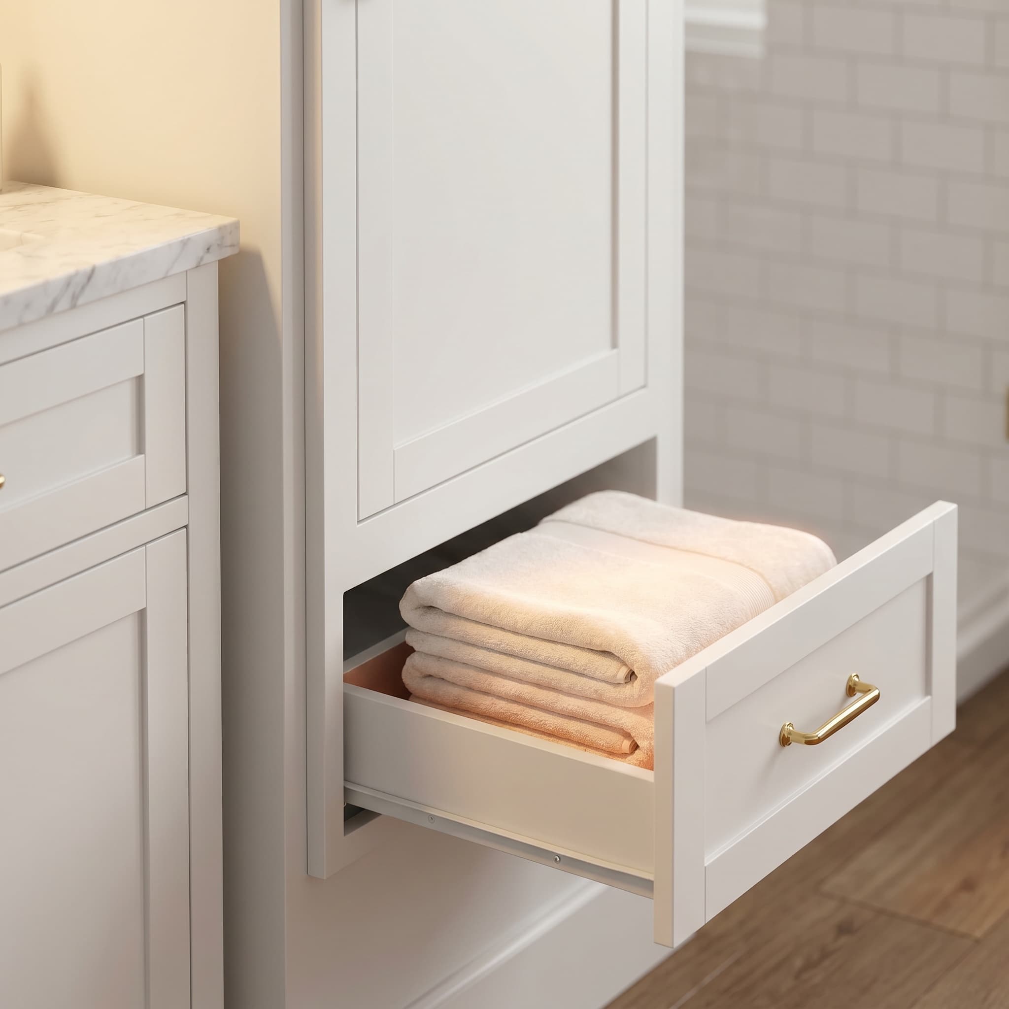 Built-in towel warmer