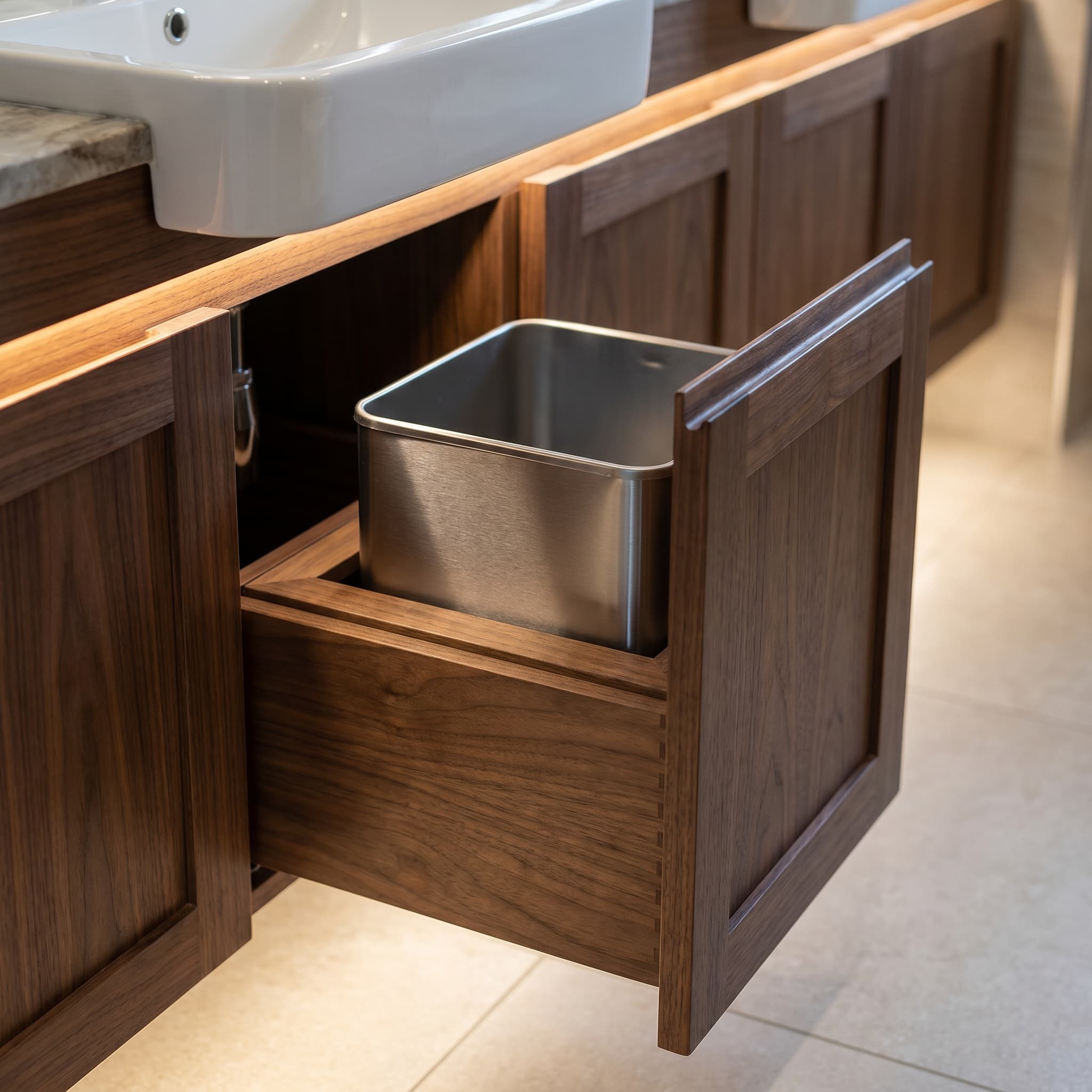 Soft-close trash pullout