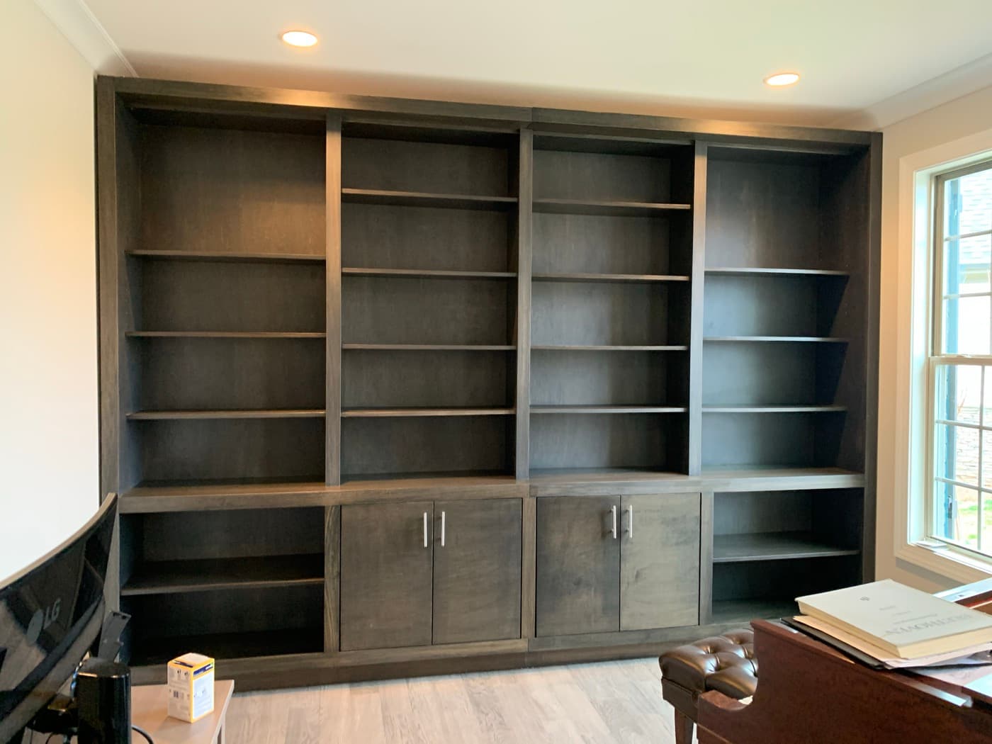Duluth, GA · Home-office built-ins with desk and shelving.