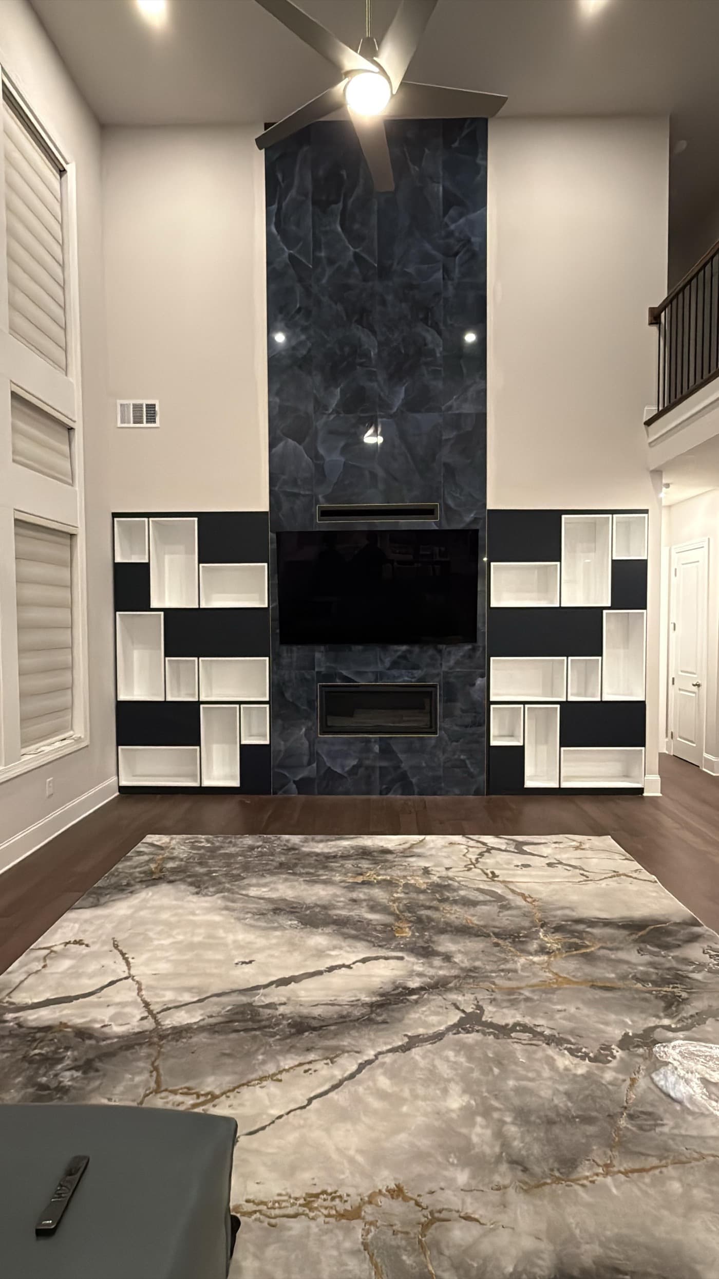 Alpharetta, GA · Library built-ins with integrated lighting.